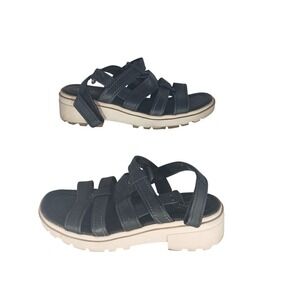 Clarks Collection‎ Arla Glitz Navy Blue Strappy Comfort Platform Sandals Mens 8M